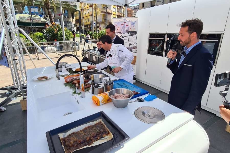  Los integrantes de A Poniente durante el showcooking de este martes 