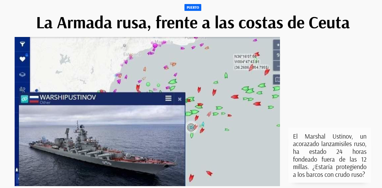 2. La Armada rusa se posiciona frente a las costas de Ceuta